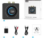 YMOO B06T3 Bluetooth 5.3 Receiver, 100ft RCA Bluetooth Audio Adapter for 3.5mm Jack AUX HiFi Home Stereo/Speaker from Smartphone/Tablet/Laptop,Dual Link for Two Speakers,SBC AAC Audio