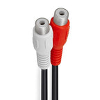 Cmple - One RCA Mono Male to Two RCA Stereo Female Y-Cable, Plug to 2 x Jack Y-Adapter Speaker Splitter Cab