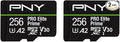 PNY 256GB PRO Elite Prime™ C10 U3 V30 A2 microSDXC Flash Memory Card – Ultra-Fast Speeds, Read 200MB/s, Write 150MB/s, 4K UHD, Full HD, UHS-I, for Smartphones, Drones, Action Cameras, 2-Pack