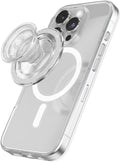 PopSockets Phone Grip for MagSafe with Kickstand, Magnetic Stand, Swappable Top, Secure Hold for iPhone MagSafe Cases, Phone & Tablet Grip, Cute PopSockets - Clear Glitter
