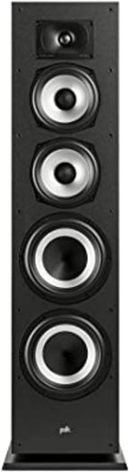 Polk Monitor XT70 Large Tower Speaker - Hi-Res Audio Certified, Dolby Atmos & DTS:X Compatible, 1" Tweeter, (2) 6.5" Dynamically Balanced Woofers, (2) 8" Passive Radiators (Single, Midnight Black)