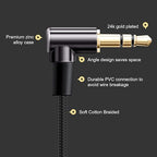 CableCreation 2-Pack 3.5mm Aux Cable 3FT/0.9m, 90 Degree 3.5mm Male to Male HiFi Cable with Silver-Plating Copper Core for Car Stereos, iPhones, PS4 Headset, Beats, Echo-Dot, 24K Gold Plated