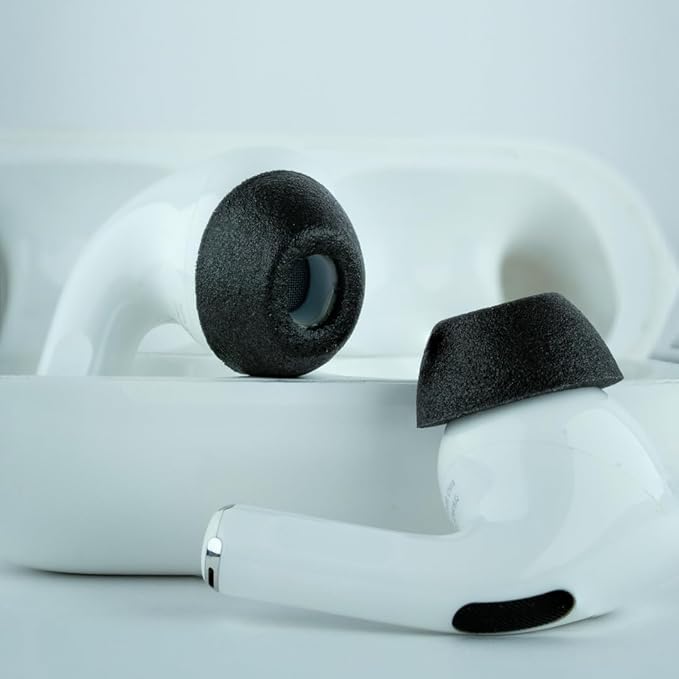 Comply TrueGrip MAX | Premium Memory Foam Replacement Earbud Tips for Apple AirPods Pro 1 & 2 | Long Lasting Comfort, Extreme Durability, Secure Fit, Superior Noise Isolation| Black (Medium) (3 Pairs)