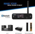 B2 aptX HD, LDAC Hi-Fi Bluetooth 5.1 Audio Receiver,Bluetooth Adapter with ESS DAC, Analog Stereo RCA Output, Enhanced Working Range,OLED Display, Digital Coaxial & Optical Outputs