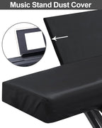 Stretchy Electric Piano Keyboard Covers - Waterproof Elastic Lock Music Keyboard Protector (61 Keys, Black)
