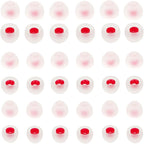 Silicone Earbud Tips - Soft & Comfortable Earphone Cushions, 18 Pairs (S/M/L) - White & Red, Fits 3.8mm-5.5mm Inner Hole, Compatible with Most in-Ear Headphones