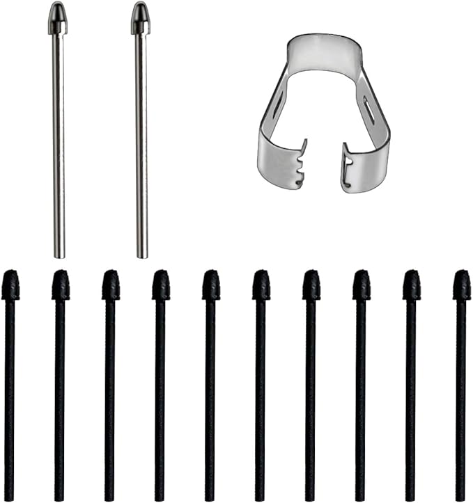 Pen Tips Replacement Compatible with Remarkable 2 Marker Plus Pencil, Pencil Nibs Compatible with Kindle Scribe Basic and Premium Pen (2 PCS Metal Tips, 10 PCS 2B Tips)
