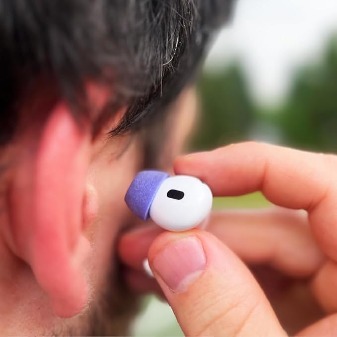 Comply Memory Foam Replacement Earbud Tips for Apple AirPods Pro 1 & 2 | Ultimate Comfort, Secure Fit, Superior Noise Isolation | Anti Slip, Prevent from Falling Out | Blue, Medium (3 Pairs)
