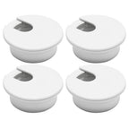 Desk Grommet 1-1/2" (38 mm), Desk Cord Hole Cover, Cable Grommet ABS Plastic, Desk Hole Grommet for Office and Home Table Cable, Detachable Cable Cord Organizer (White 4 Pcs)