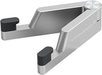 MONEER Cell Phone Stand, Phone Stand for Desk, Foldable & Portable iPhone Stand, Cell Phone Holder Desk Compatible with All Mobile Phone, iPhone, iPad mini, Tablet 4-10.5" (Silver)