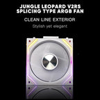 Jungle Leopard Interstellar V2 RS 120mm Case Fan Infinity Mirror Module Daisy-Chain ARGB Fan Triple Pack Suitable PC Cooling Fans 360mm AIO Cooler(White-3Pack)