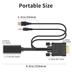 VGA (Sources) to HDMI(Display) Adapter, 1080P Converter with Audio+USB Power from VGA Computer/Laptop to HDMI TV/Monitor, Male to Female(1ft)
