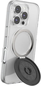 PopSockets Kick-Out Grip for MagSafe, Phone Grip with Built-in Phone Stand, Adjustable Kickstand for Portrait or Landscape, Strong Magnetic Hold, Wireless Charging Compatible - Black