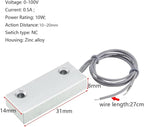 Home Security Wired Rolling Door Contact 0~100V/0.5Amp Magnetic Reed Switch MC-51 Alarm Sensor Magnetic Switch with 2 Wires for N.C. Applications