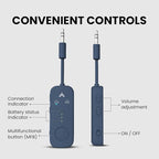 Avantree Relay - Airplane Bluetooth 5.3 Adapter with Qualcomm aptX Adaptive, Supports 2 AirPods or Headphones, 20Hr Playtime, 3.5mm AUX Wireless Audio Transmitter for Travel Flight, Airline, Gym