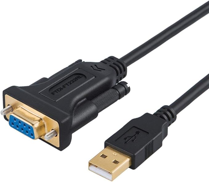 CableCreation [2-Pack] USB to RS232 Adapter with PL2303 Chip 3.3 FT, USB 2.0 to RS232 Female DB9 Serial Converter Cable for Cashier Register, Modem, Scanner, Digital Cameras, CNC, 1M Black
