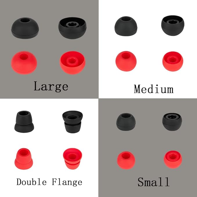 Replacement Silicone Ear Tips Earbuds Eargels Earpads Compatible with Powerbeats 1/2/3 Wireless Beats by Dre Headphones,Earbud Tips (8 Pairs