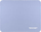 TECKNET Mouse Pad 270 x 210 x 3 mm with Anti-fray Stitchin, Waterproof Surface & Non-Slip Rubber Base with Stitched Edges Gaming Mouse Mat for Laptop，Compatible with Laser and Optical Mice - LT.Blue