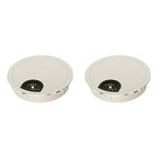 2 Pack Desk Grommet 3-1/8 Inch 80mm, Zinc Alloy Computer Desk Wire Hole Cover, Office Desktop Cord Cable Hole Metal Ring, Brushed Silver