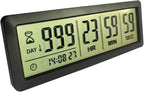 Digital Countdown Days Timer - Black Upgraded Big 999 Days Count Down Clock with Stand Strong Magnetic Back for Vacation Retirement Wedding Holiday