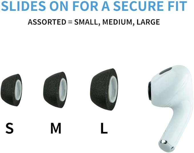 Comply TrueGrip MAX | Premium Memory Foam Replacement Earbud Tips for Apple AirPods Pro 1 & 2 | Long Lasting Comfort, MAX Durability, Secure Fit, Superior Noise Isolation| Green (S/M/L) (3 Pairs)