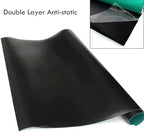 MYOYAY 23.6" x 118" Rubber ESD Soldering Mat Roll 0.08" Thick Anti-Static High Temperature Workbench Mat Electrical Grounding Desk Pad for Workstation Soldering Electronics Circuit Board Repair