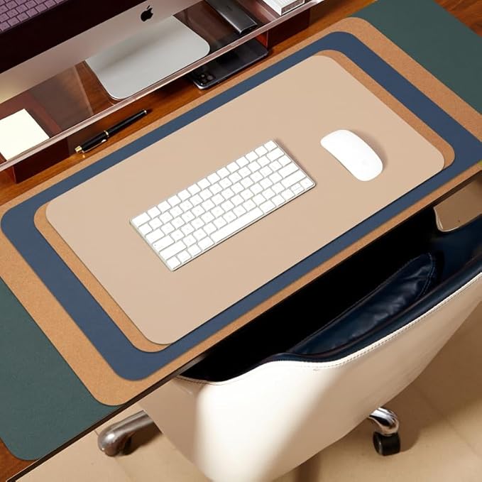 Cork Desk Mat - Small Dual-Sided Desk Pad for Office and Home - Desk Organization and Accessories - Ideal for Large Mouse Pad and Small Desk Mats on Top of Desks(Purple,23.6"x 13.8")