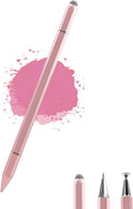 3 in 1 Universal Stylus Pen for Touchscreen,High Sensitivity & Precision Capacitive Stylus Pen for iPad Suitable for All Touch Screens of iPhone/iPad/Android/Samsung Galaxy/Tablets-Pink
