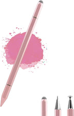 3 in 1 Universal Stylus Pen for Touchscreen,High Sensitivity & Precision Capacitive Stylus Pen for iPad Suitable for All Touch Screens of iPhone/iPad/Android/Samsung Galaxy/Tablets-Pink
