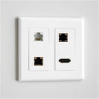 2 Gang Decorative Screwless Wall Plate Light Switch Cover, Hidden Screw Smooth Face, White, 10 pcs