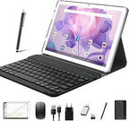 ANTEMPER Latest Android Tablet 10.1 Inch, 5G WiFi Tablets Mit 16GB RAM+128GB ROM(1TB TF),2 in 1 Tablet with Keyboard Mouse Pen-Octa-Core2.0Ghz | 7000mAh | 1080FHD | 13MP Camera | WLAN GPS -Silvery