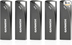 32GB USB 3.0 Flash Drive, 5-Pack Waterproof Metal USB Memory Stick, Slim Thumb Drive Portable Pen Drive with Keychain Hole Stylish Jump Drive for Computer/Car/Smart TV