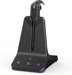 Yealink DECT Wireless Headset WH63 E2,Teams Certified,Single Ear(Mono) Office Headset for Desk Phone and Computer Softphone,Noise Cancelling Mic, 607Ft Range,3 Wearing Styles