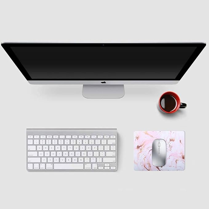 Mouse Pad, Gaming Mouse Pad, Non-Slip Rubber Base Mouse Mat with Designs for Laptop, Computer & Office, 9.5 x 7.9 x 0.12 inches (Marble 1)