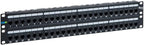 ICC CAT6A Patch Panel, UL Listed & PoE++ Rated 10 Gigabit Applications, Rackmount 48 Port 2U 19-Inch Network Patch Panel with Rear 110 IDC Terminal Blocks for Gigabit Network Switch, Black