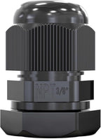 MGI SpeedWare 3/8" NPT Strain Relief Nylon Cord Grip Cable Glands, Black Plastic Grommet 5-Pack