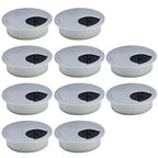 10 Pcs Desk Grommet 2-3/8" / 60 mm, Desk Cord Hole Cover, Cable Grommet ABS Plastic, Desk Hole Grommet for Home & Office Pc, Detachable Cable Cord Organizer-Silver Sand