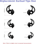 3 Pairs Earbud Tips Small，Eartips Compatible with Bose QuietComfort Earbuds and Sport Earbuds，Black