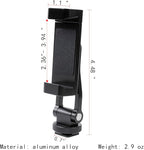 Aluminium Alloy Phone Tripod Mount, Universal Cell Phone Mount Adapter with 2 Cold Shoe Mount for Horizontal and Vertical Shooting, Compatible with iPhone, Pixel, Samsung Galaxy and All Phones