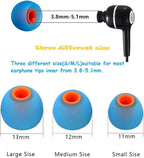 Earbuds Replacement Tips Silicone Earbud Tips Ear Bud Replacement Pieces Ear Gels Fit for Inner Hole from 3.8mm - 5.1mm Earphones 9 Pairs S/M/L Blue-Orange