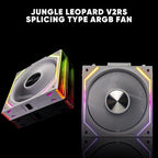 Jungle Leopard Interstellar V2 RS 120mm PC Reverse Blade Case Fan Infinity Mirror Module Daisy-Chain ARGB Fan Triple Pack Suitable Computer Cooling Fans 360mm AIO Cooler(White-3Pack)