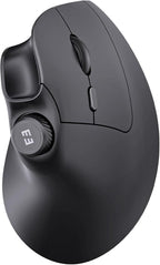 seenda Ergonomic Mouse Rechargeable, USB+Dual Bluetooth, MOU-302 Vertical Wireless Mouse with Volume Knob, Quiet Clicks, Multi-Device Cordless Mice Compatible for Windows, PC, Laptop, Mac OS, Black
