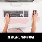 GORILLA GRIP Silky Gel Memory Foam Wrist Rest for Computer Keyboard, Mouse, Ergonomic Design for Typing Pain Relief, Desk Pads Support Hand Arm Mousepad Rests, Stain Resistant, 2 Piece Pad, Light Pink