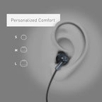 Panasonic ErgoFit Wired Earbuds, 3.5mm Jack in-Ear Headphones with Dynamic Crystal-Clear Sound and Soft Ergonomic Custom-Fit Earpieces (S/M/L), for Phones and Laptops - RP-HJE120-VA (Metallic Purple)