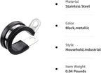 LOKMAN 20 Pack 1/2 Inch Stainless Steel Cable Clamp, Rubber Cushioned Insulated Clamp, Conduit Wire Holder Strap Clips for Tube, Pipe or Wire Cord Installation