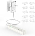 6FT Ultra-Thin Flat Plug Power Strip with 3 Outlets & 3 USB Ports | Child & Pet-Safe, 1625W, Wall-Mounted Cord Organizer, Universal Size Outlet & Plug Concealer with Cord Clips(UL Listed)