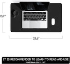 YSAGi Non-Slip Leather Desk Pad, Waterproof Laptop Computer Desk Keyboard Mat, Table Protector Blotter Mat, Large Mouse Pad for Office/Work/Home/Decor(Black, 23.6" x 13.7")