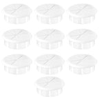 2-3/8" White Desk Grommet, JTemgle Flexible Cable Grommet Rubber Cable Hole Cover Wire Organizer Caps Desktop Cord Management for Home Office TV Stands Tabletops, 10 Pieces