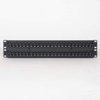 ICC CAT6 Feed-Through Patch Panel, 48 Port, 2U Rackmount, RJ45 Ethernet Patch Panel, No Punch Down, PoE++ and TAA Compliant, Black