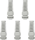 LeMotech 5Pcs NPT 3/4" IP68 Waterproof Cable Gland Flex Spiral Strain Relief Grey Nylon Joint with Gaskets for 13-18mm Wire Thread